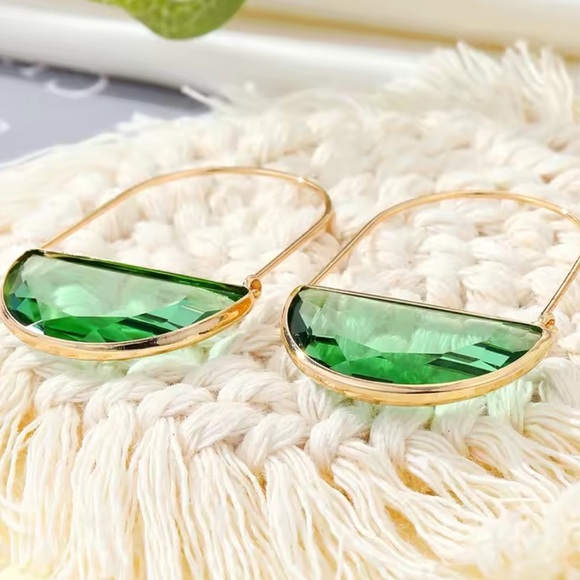 Anthropologie Green and Gold Earrings - Picture 5 of 6